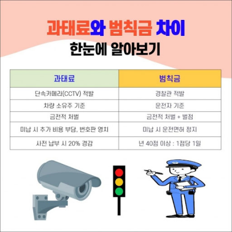 과태료와 범칙금 차이점 설명 전환 방법 및 납부 절차 안내