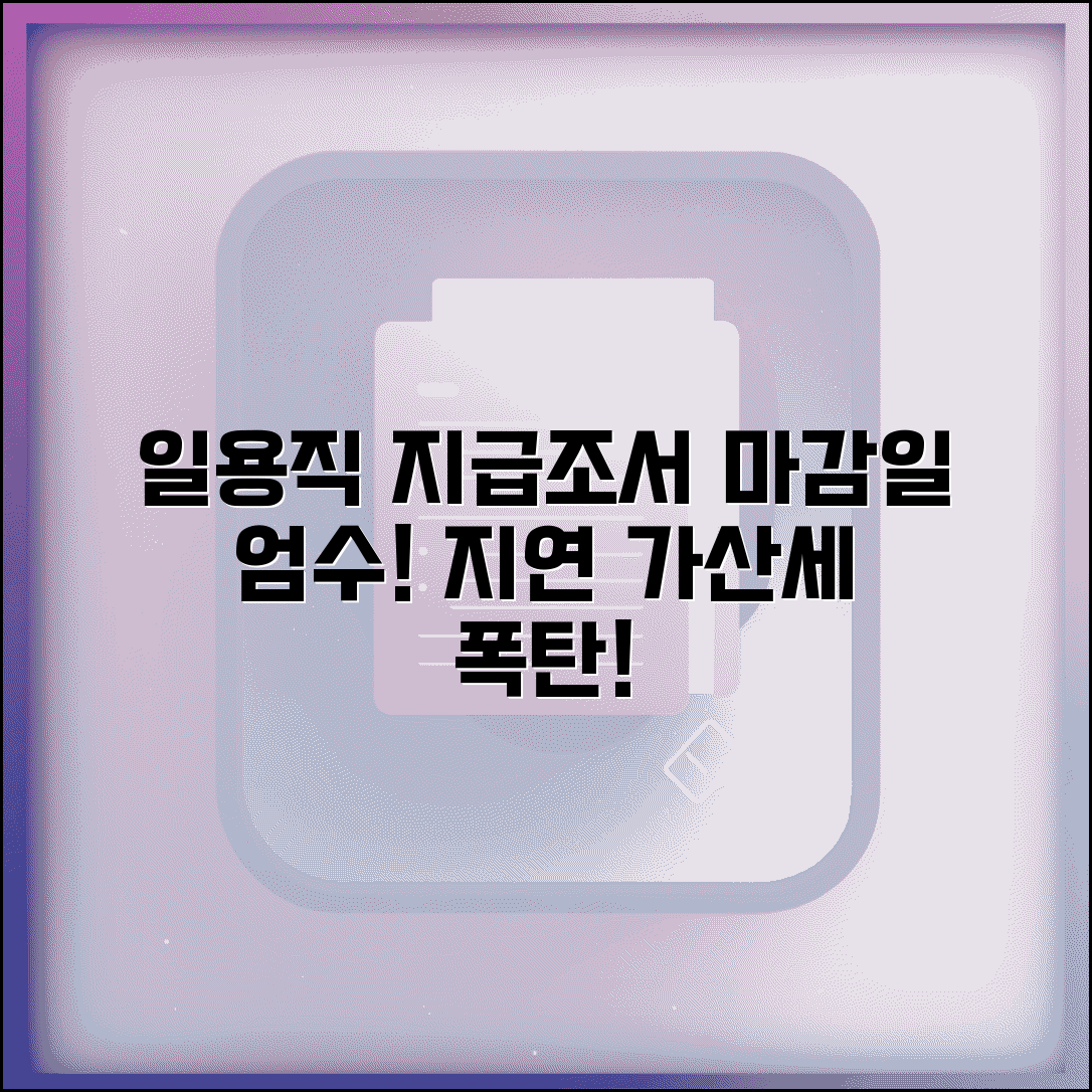 일용직 지급조서 제출기한 | 일용직 지급조서 지연제출 가산세