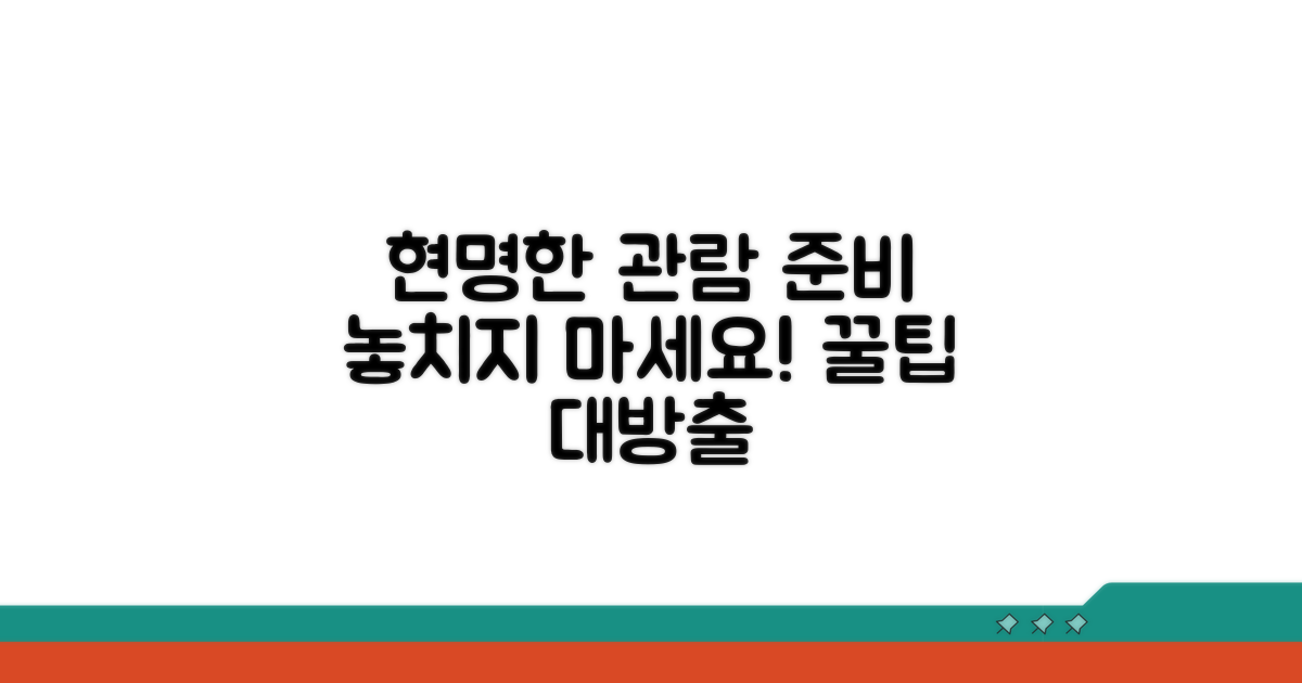 현명한 관람을 위한 준비 팁