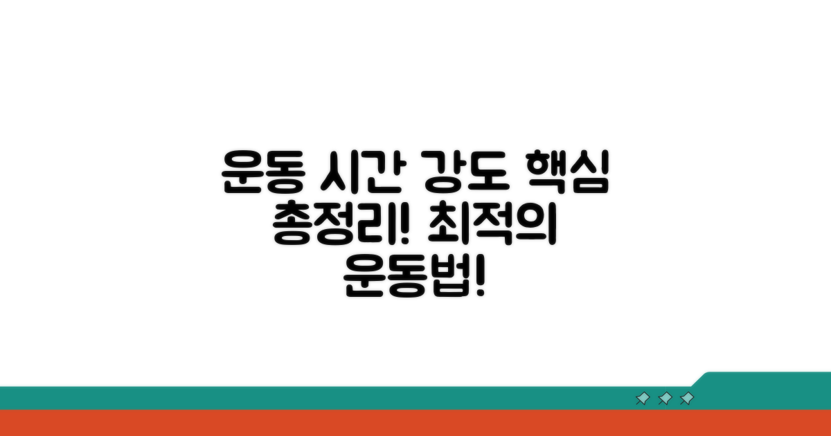 권장 운동 시간과 강도 핵심 정리