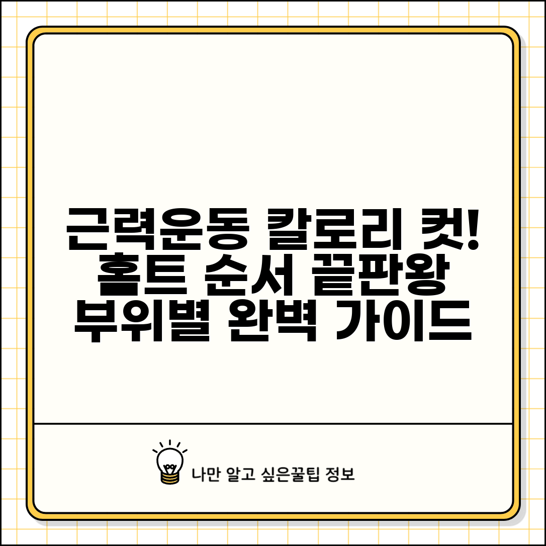 근력운동 부위별 칼로리 소모표와 홈트레이닝 순서 완벽 가이드