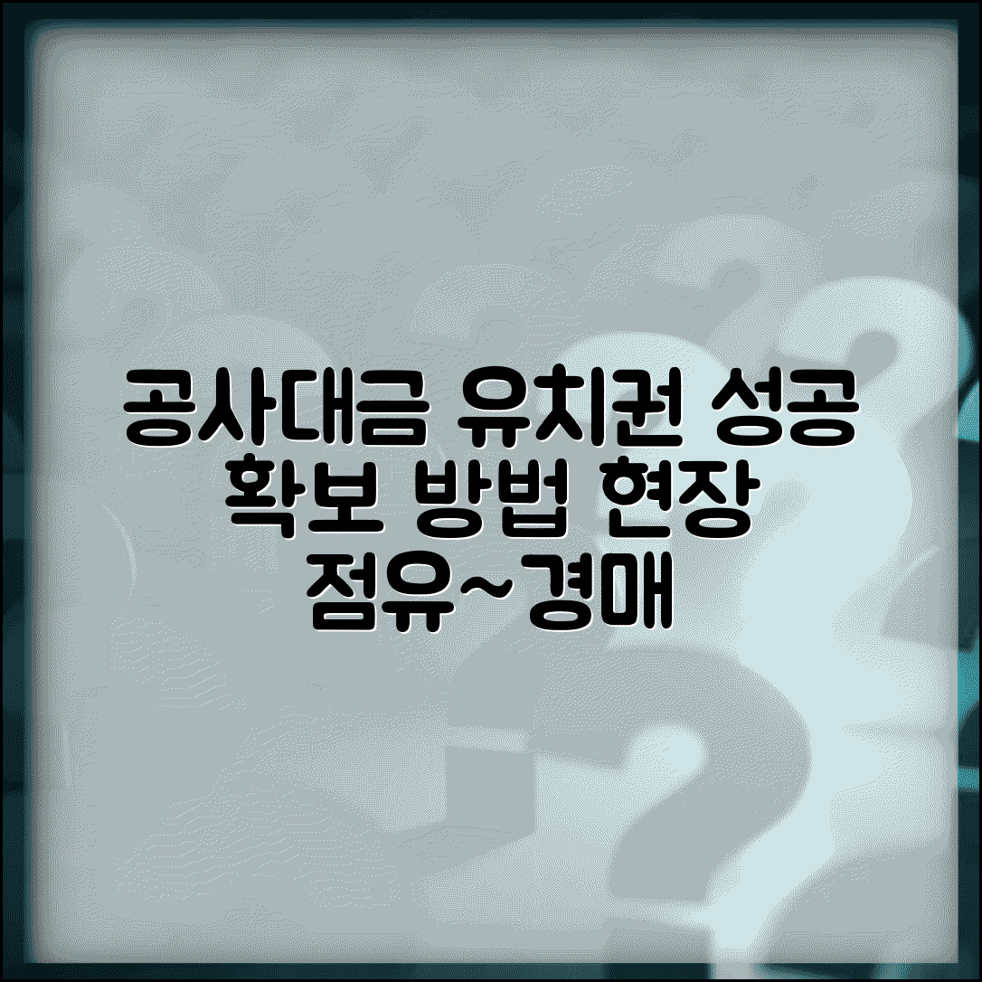 공사대금유치권행사방법 실무 가이드 | 현장 점유부터 경매 신청까지