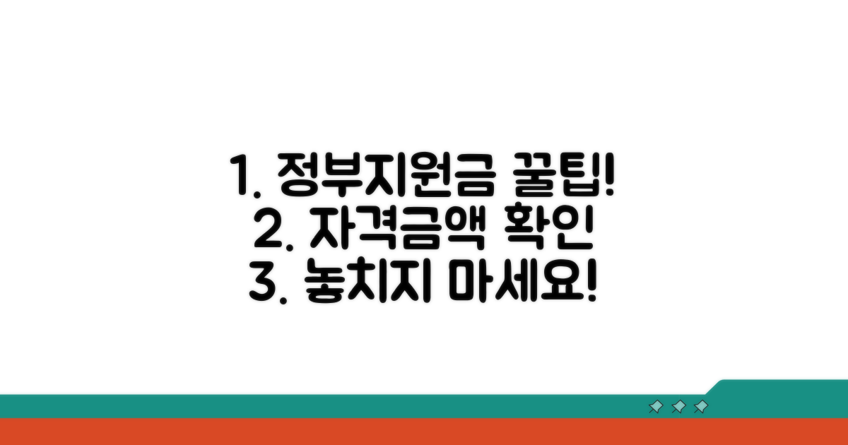 지원금 수령액 및 자격 조건 확인