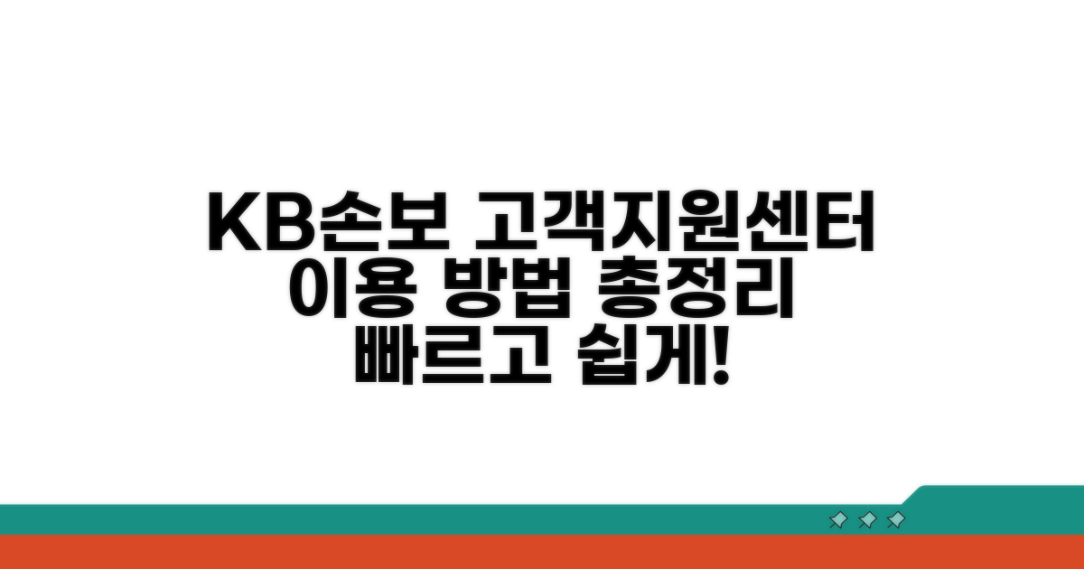 KB손보 고객지원센터 이용 안내