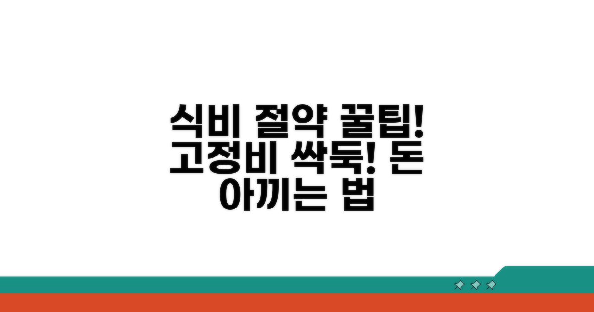 현명한 식비 관리, 고정 지출 줄이기
