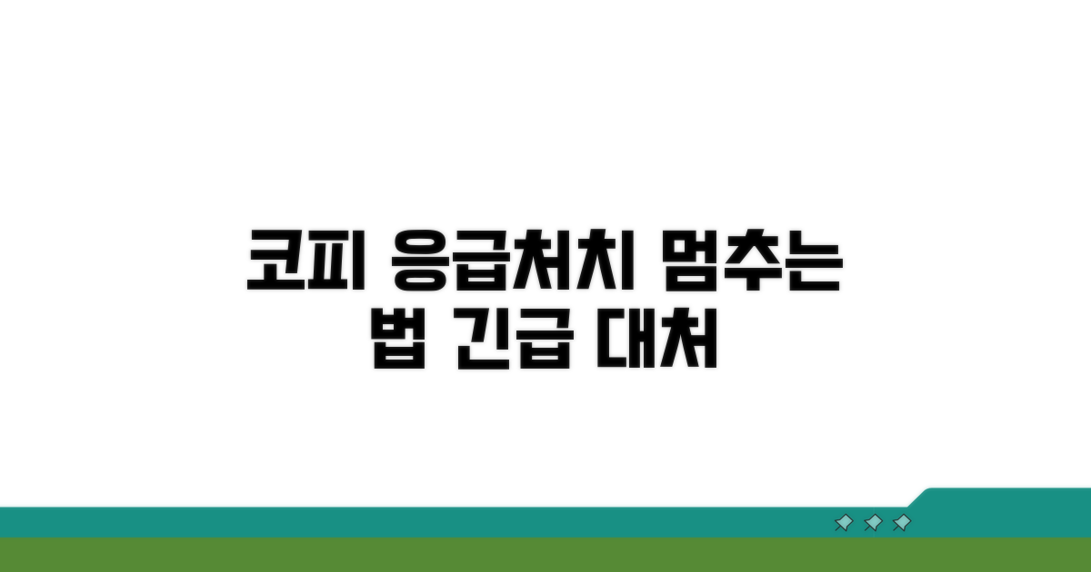 코피 멈추는 응급 처치법과 대처