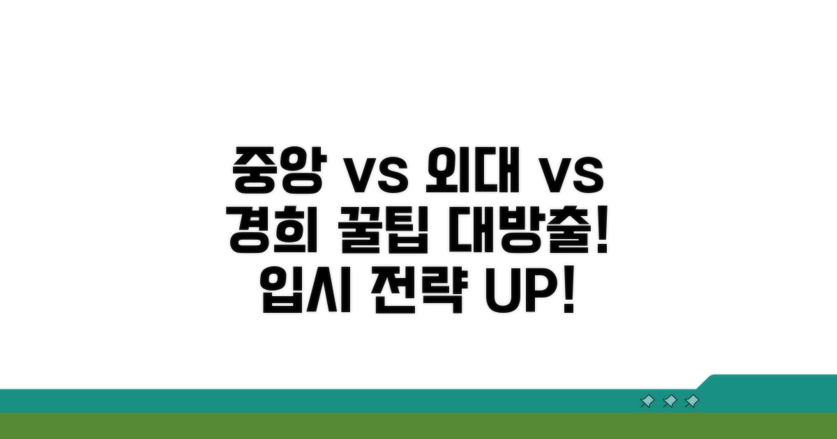 중앙대 vs 외대 vs 경희대 꿀팁