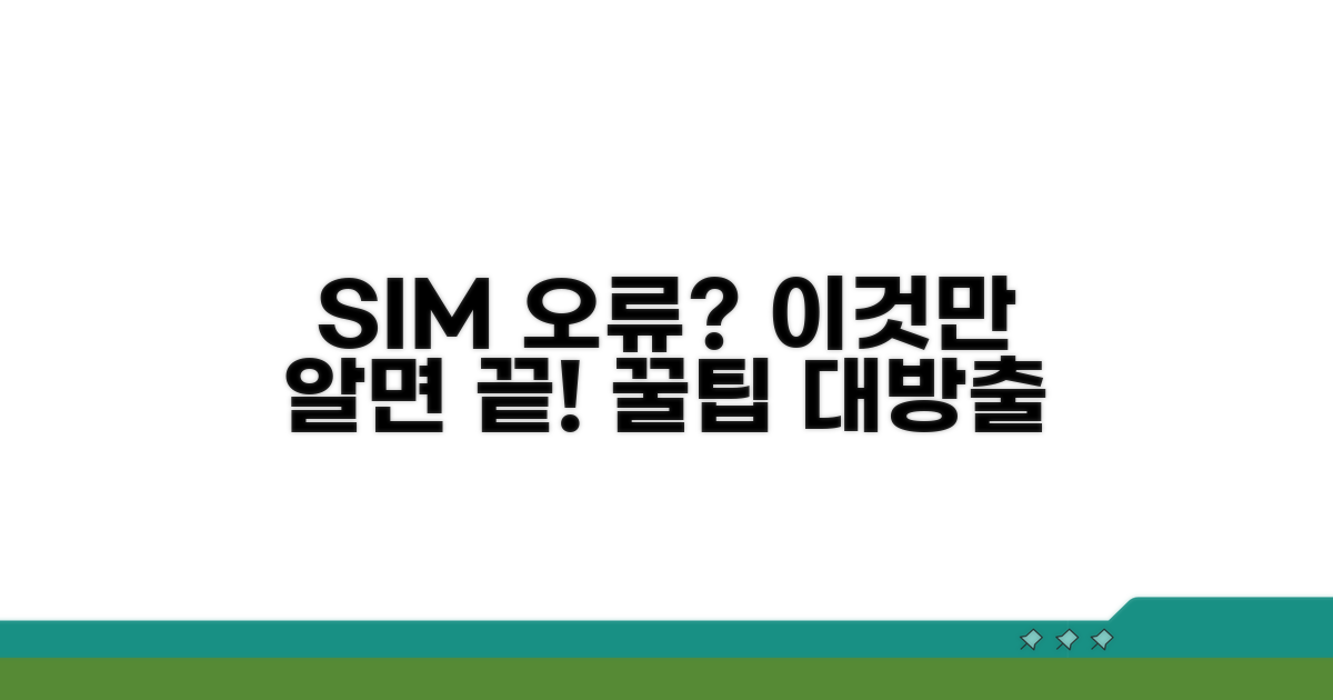SIM 카드 오류 예방 꿀팁