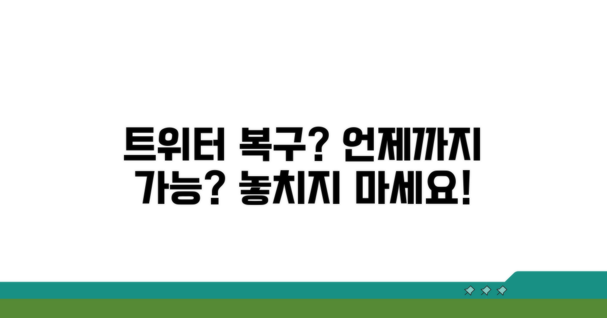 트위터 계정 복구, 언제까지 가능할까?