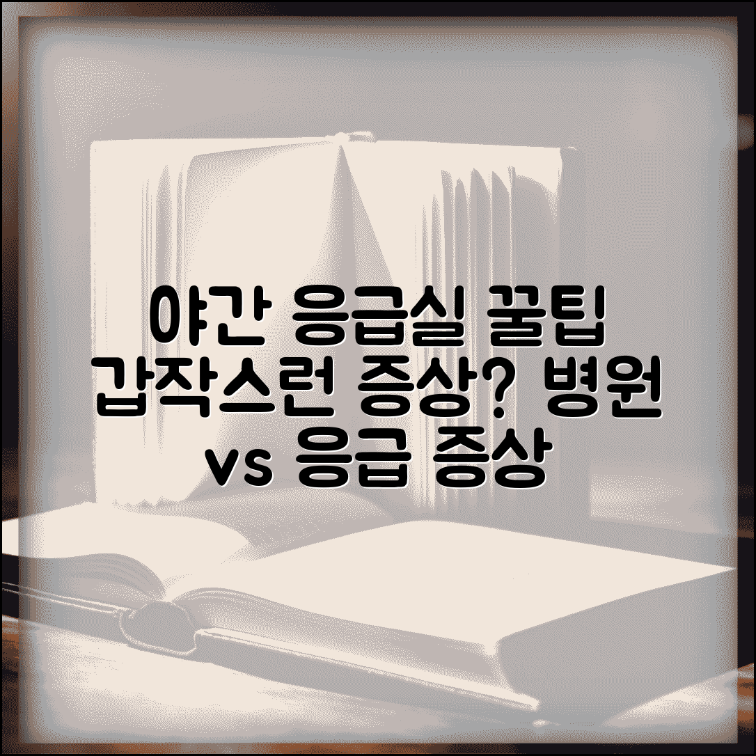 야간병원 응급실 이용 팁 | 갑작스런 증상 방문할 병원, 응급 증상 종류와 대처법 총정리