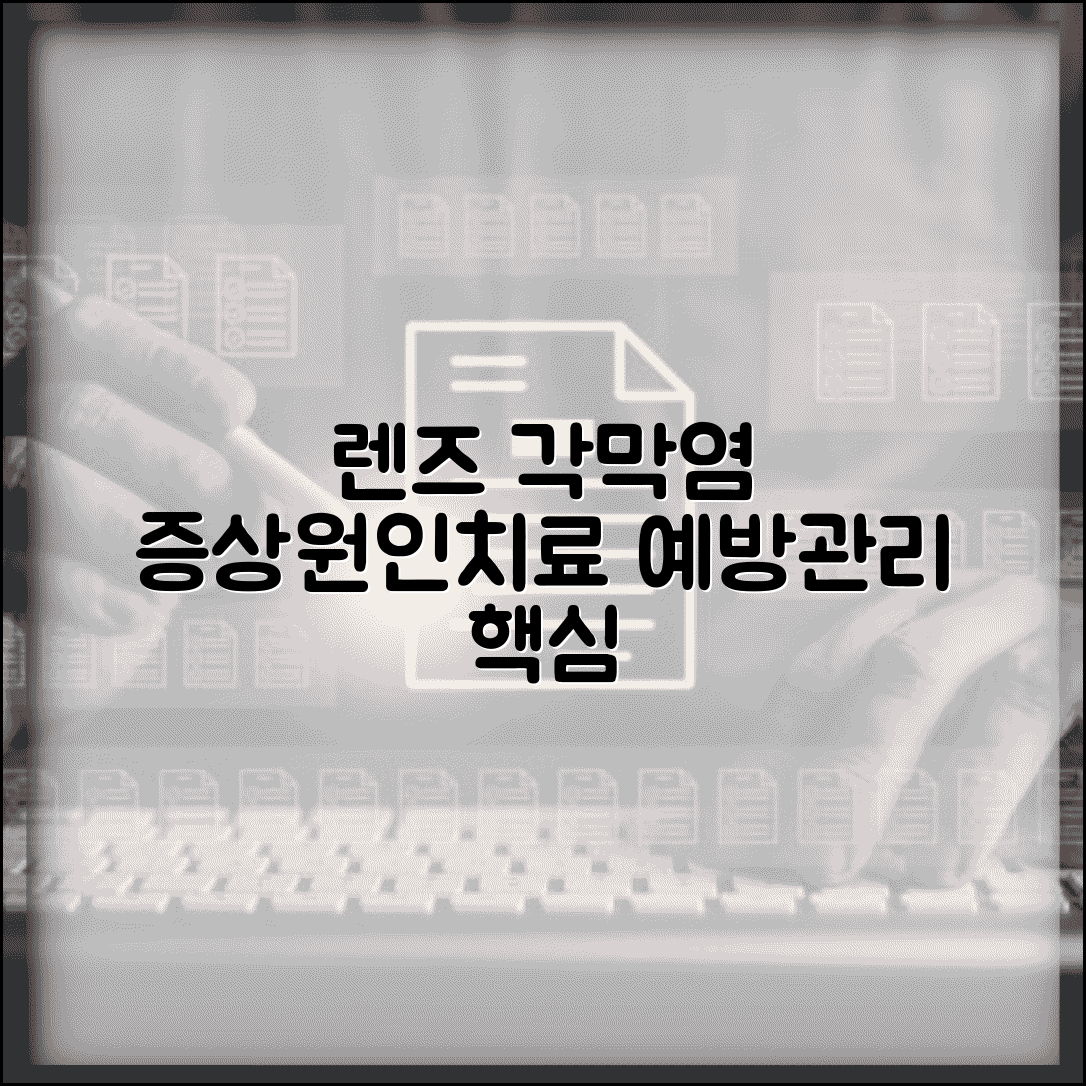 렌즈 각막 염증 증상 원인 치료 방법 | 렌즈 각막염 예방과 관리법, 꼭 알아야 할 정보