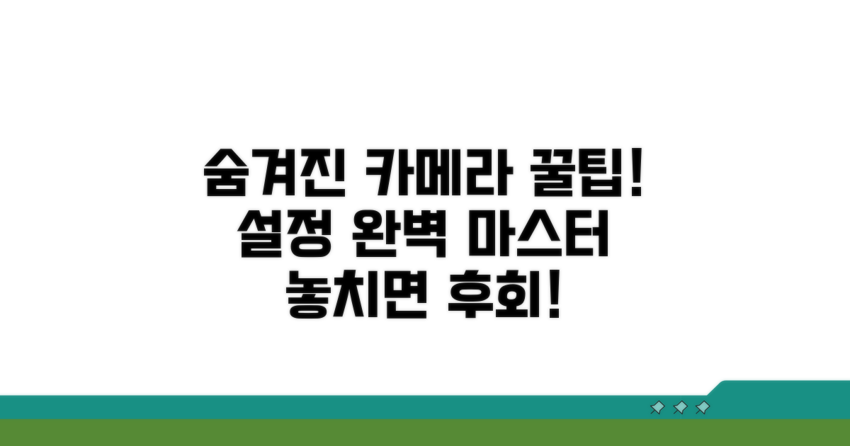 숨겨진 카메라 설정, 꿀팁 대방출