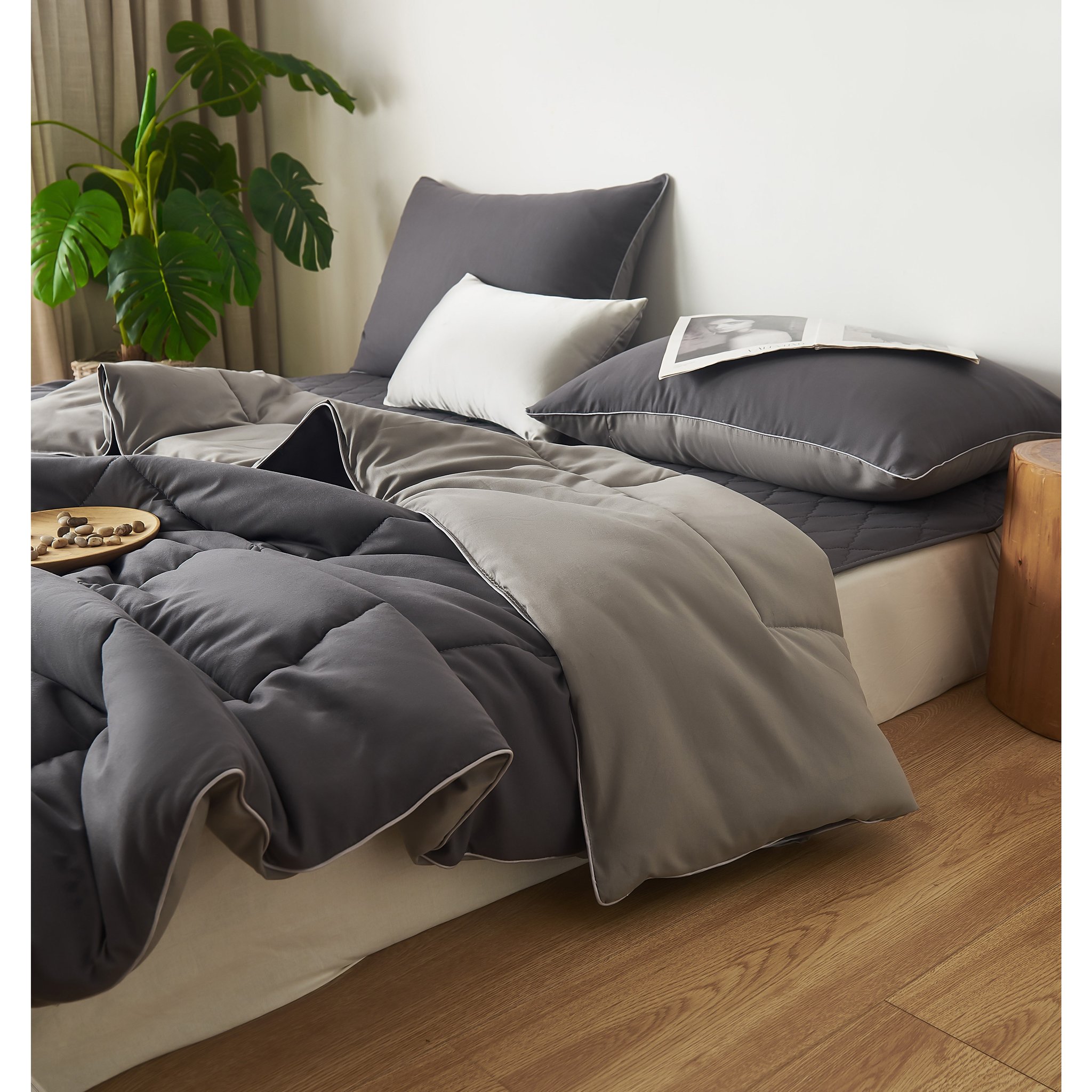 FANOBO 사계절 이불 +패드+베개커버, 그레이 + 베이지할인 상세 이미지 2