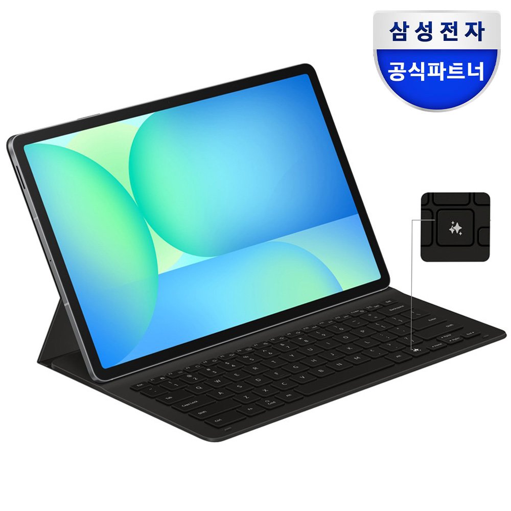 삼성 정품 AI 슬림 키보드 북커버 케이스 블랙, 갤럭시 탭 S10 FE 플러스 상세 이미지 1