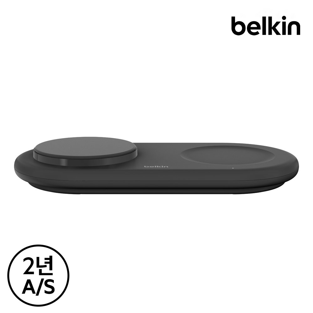 벨킨 Qi2 15W 2in1 마그네틱 무선 충전 패드 WIZ021qc 갤럭시 S26 S25 아이폰17 16 15 14 13 12 호환 상세 이미지 1