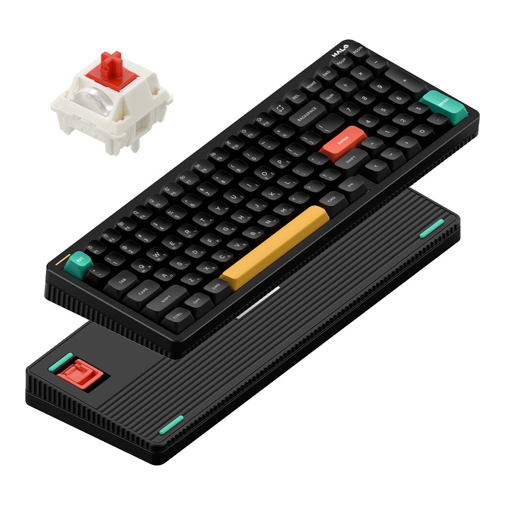 NUPHY Halo96 V2 IO 기계식키보드 한영 각인 옵시디언 블랙, 맥스 적축 상세 이미지 1