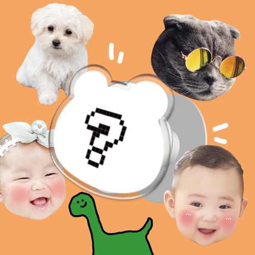 사진 강아지 아기얼굴 이지 그립톡텐드 제작 탈부착 자유형 아크릴 스마트톡 투명그립 1개 상세 이미지 1