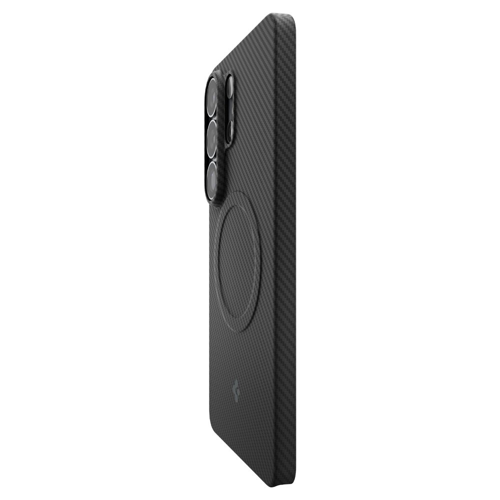 Qi2 25W 인증 갤럭시 맥세이프 케이스 초슬림 카본 에어스킨아라미드 맥핏 갤럭시S26 울트라, 아라미드, 블랙 상세 이미지 1