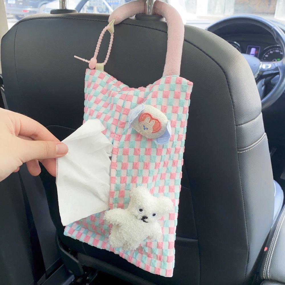 차량용 휴지걸이 자동차 휴대용 티슈홀더 차꾸미기 파우치 티슈 휴지 케이스 상세 이미지 1