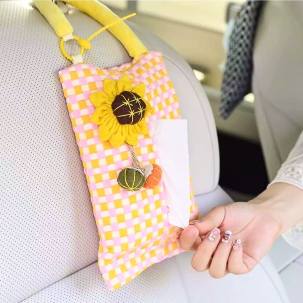 차량용 휴지걸이 자동차 휴대용 티슈홀더 차꾸미기 파우치 티슈 휴지 케이스 상세 이미지 2