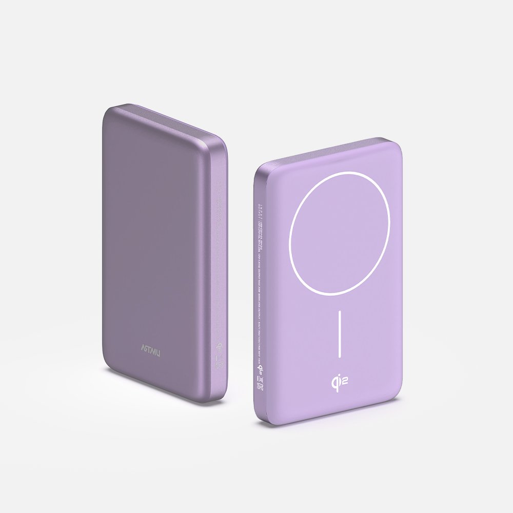 Qi2 15W 맥세이프 슬림 고속 보조배터리 10000mAh QB210 퍼플 상세 이미지 1