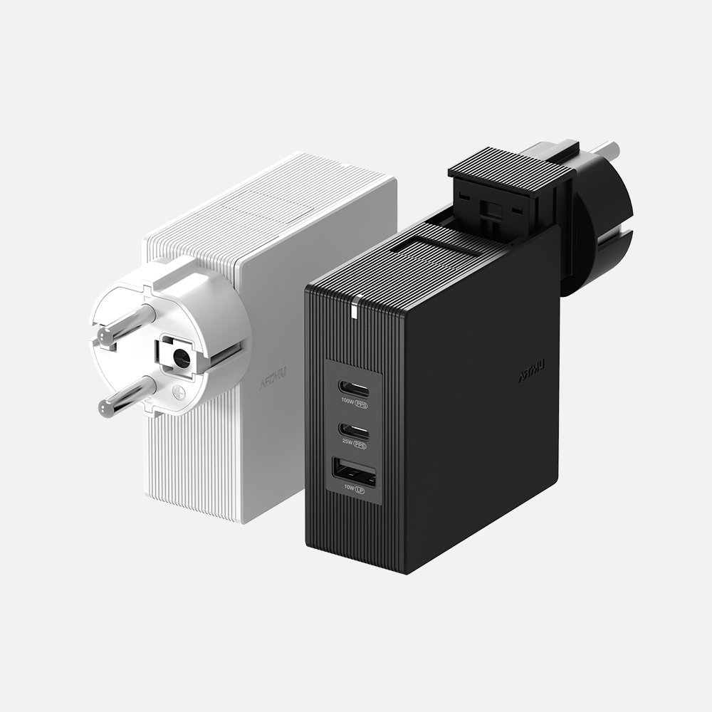 USB PD 100W 여행용 접지 멀티 초고속충전기 GT110 화이트 상세 이미지 1