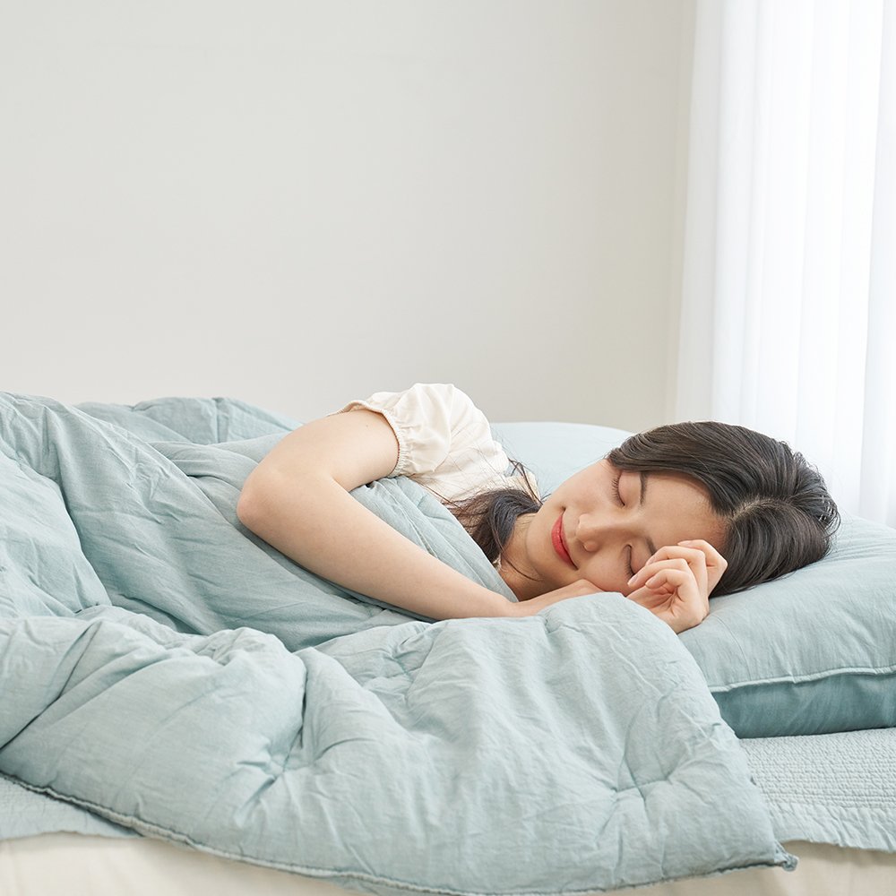 슬립스파 오가닉 순면 60수 먼지없는 사계절 피그먼트 구름 차렵이불 세트 상세 이미지 1