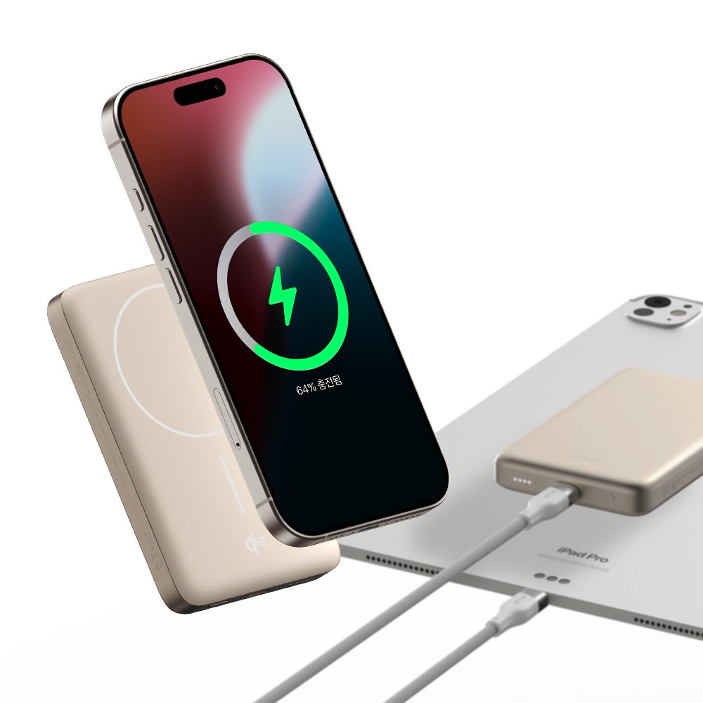 Qi2 15W 맥세이프 슬림 고속 보조배터리 10000mAh QB210 퍼플 상세 이미지 2